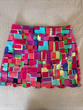 Attyre Bright Geometric Mini Skort - Pink, Turquoise, Green